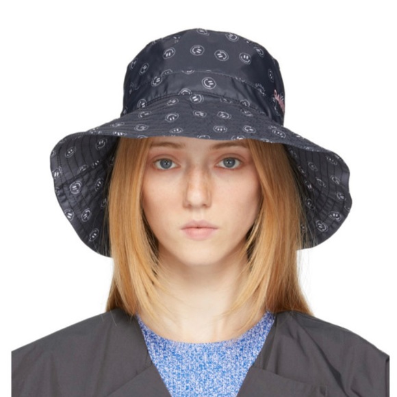 Ganni | Recycled Smiley Face Logo Print Bucket Hat - Picture 14 of 16
